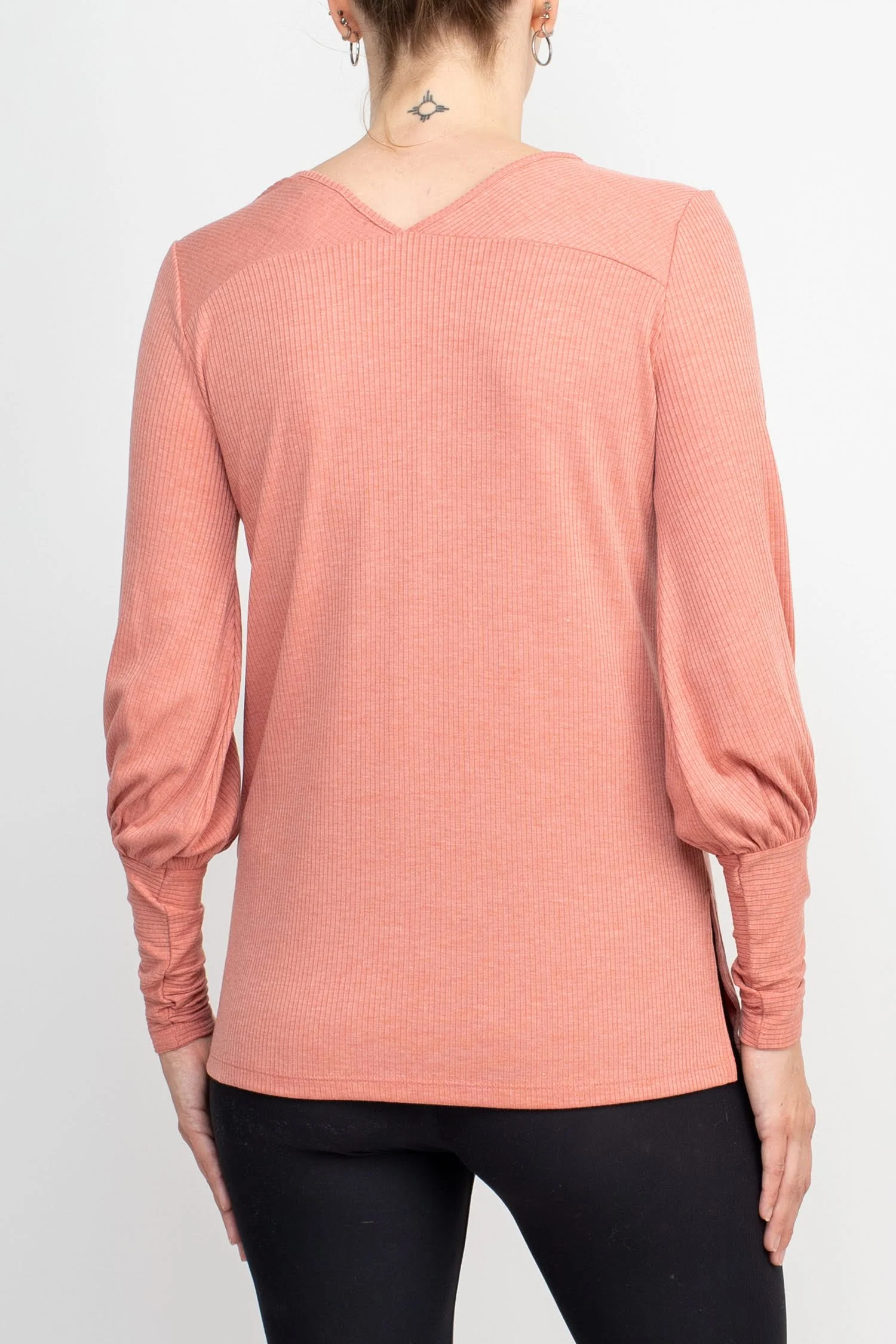 Ellen Tracy Scoop Neck Blouson Long Sleeve Solid Knit Jersey Top by Curated Brands - Image 8