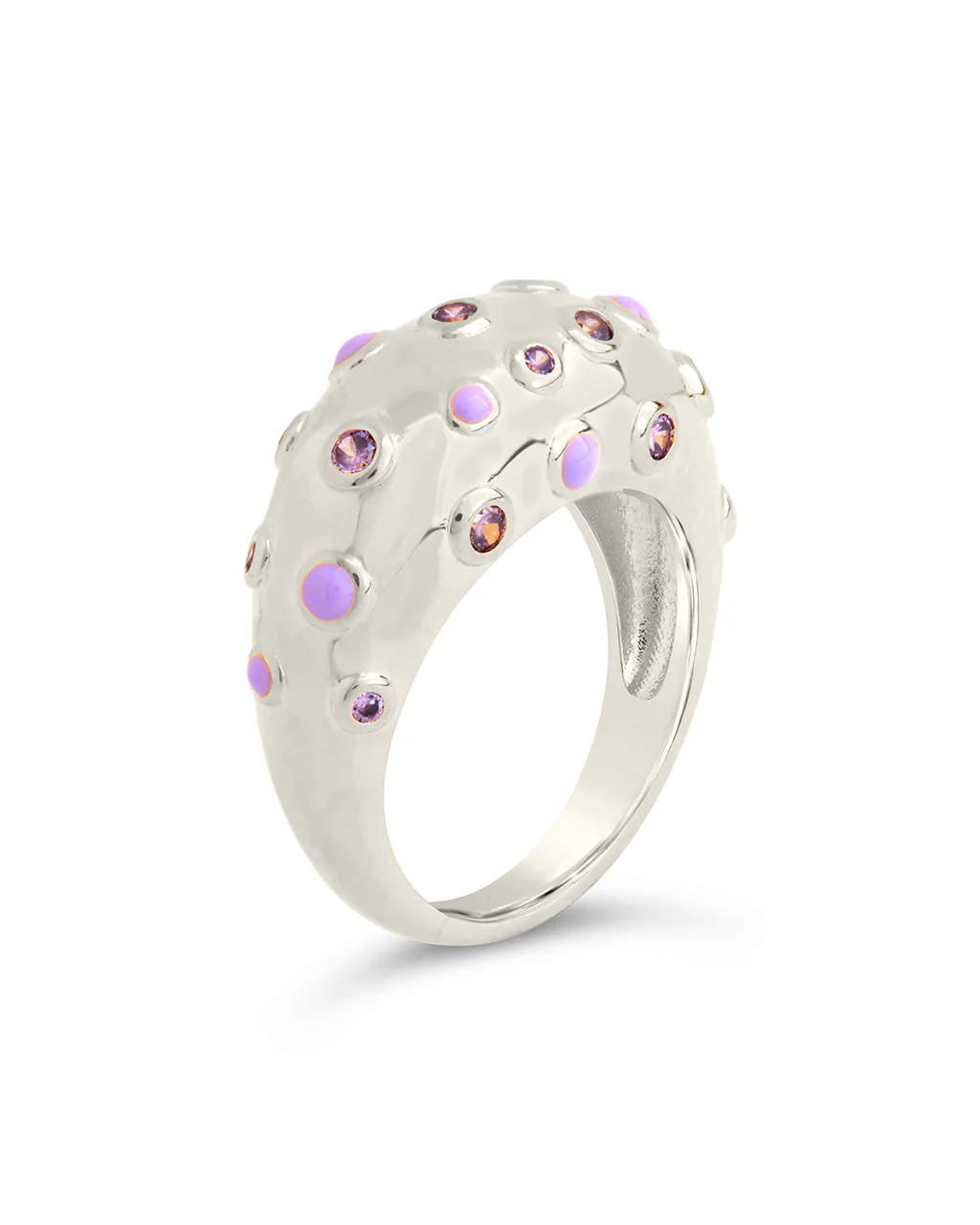 Emberly CZ & Enamel Dome Ring by Sterling Forever - Image 10