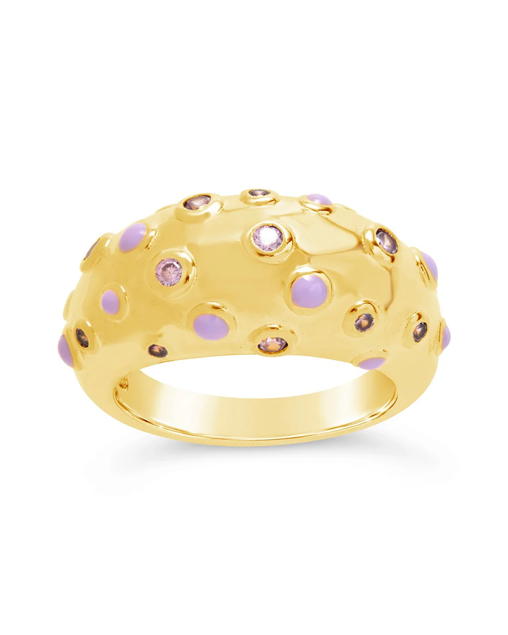 Emberly CZ & Enamel Dome Ring by Sterling Forever - Image 4