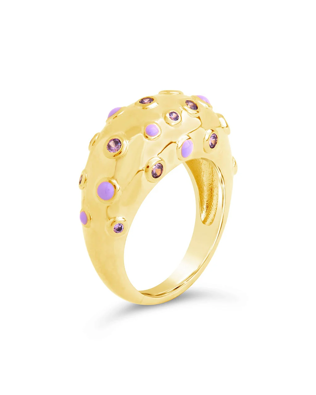 Emberly CZ & Enamel Dome Ring by Sterling Forever - Image 5