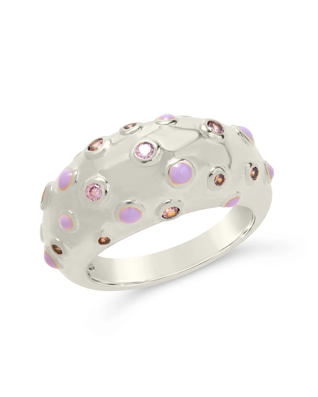 Emberly CZ & Enamel Dome Ring by Sterling Forever - Image 6