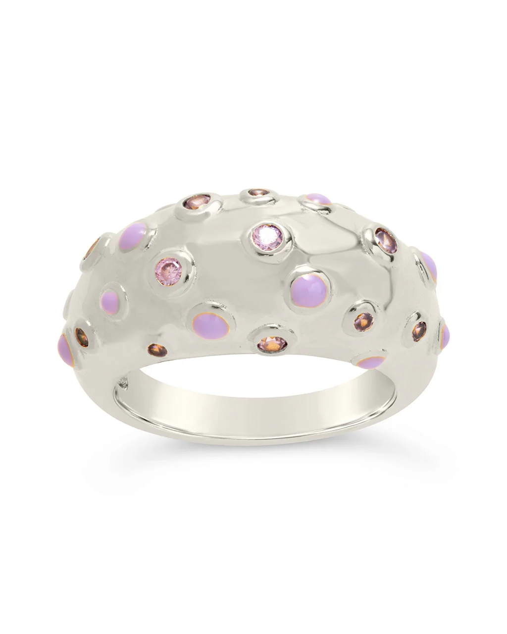 Emberly CZ & Enamel Dome Ring by Sterling Forever - Image 9