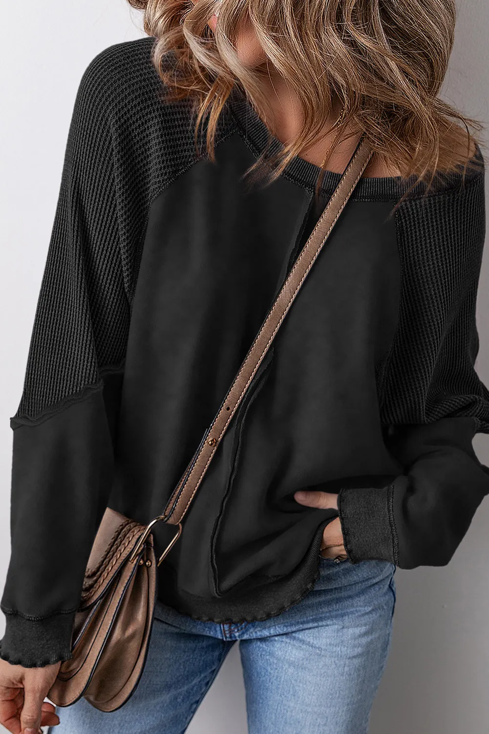 Exposed Seam Long Sleeve Sweatshirt - Image 4