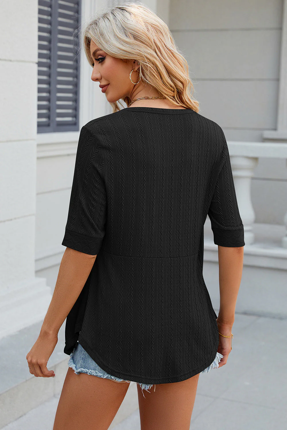 Eyelet Half Sleeve T-Shirt - Image 16