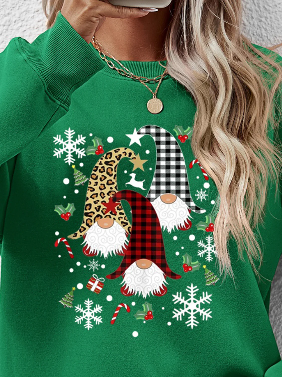 Faceless Gnomes Graphic Drop Shoulder Sweatshirt - Image 17