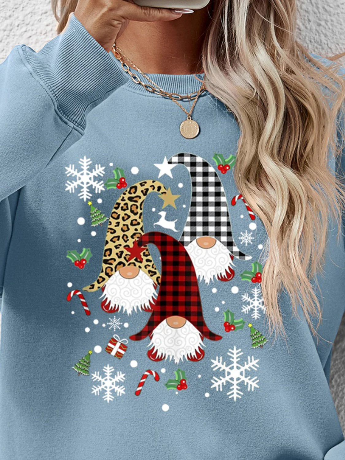 Faceless Gnomes Graphic Drop Shoulder Sweatshirt - Image 23