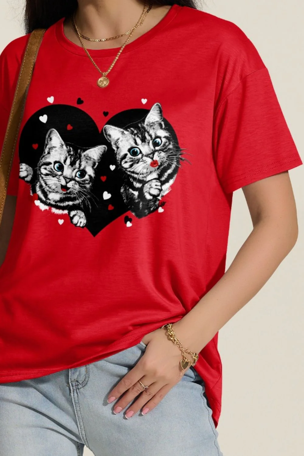 FAM-FAM Cat Round Neck Dropped Shoulder T-Shirt - Image 3