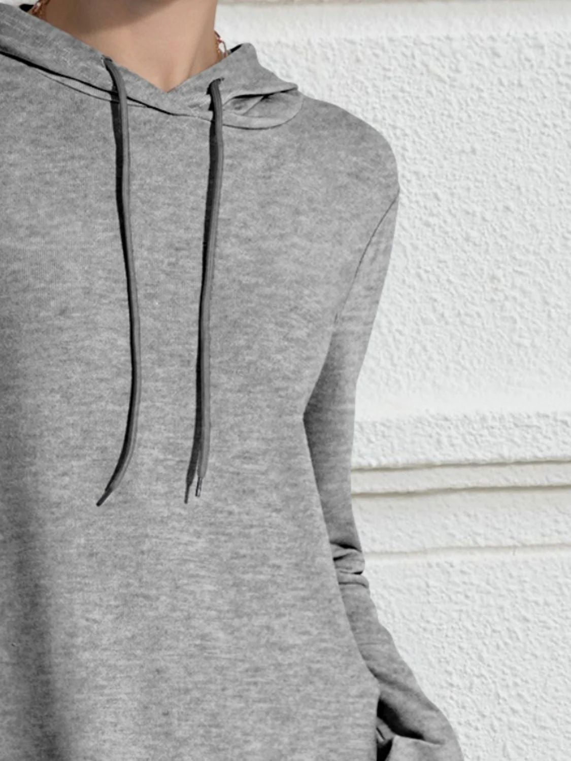 FAM-FAM Drawstring Long Sleeve Hoodie - Image 3