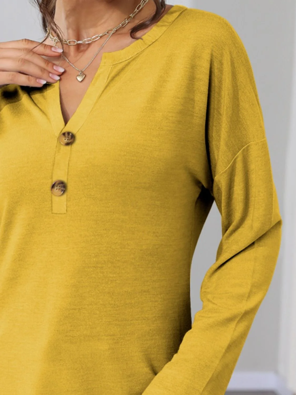 FAM-FAM Notched Long Sleeve T-Shirt - Image 3