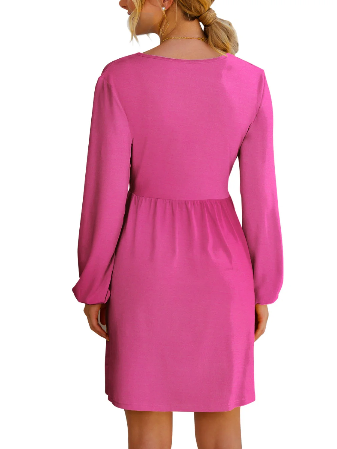 FAM-FAM Surplice Long Sleeve Mini Dress - Image 2