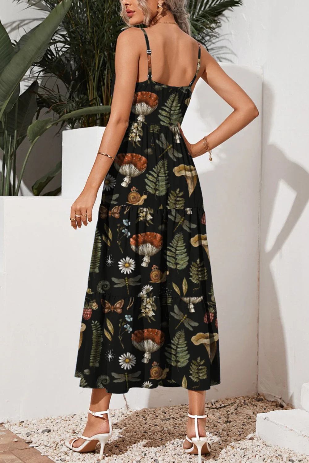 FAM-FAM Tiered Printed Square Neck Cami Dress - Image 2