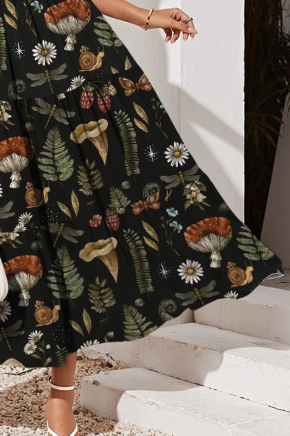 FAM-FAM Tiered Printed Square Neck Cami Dress - Image 3