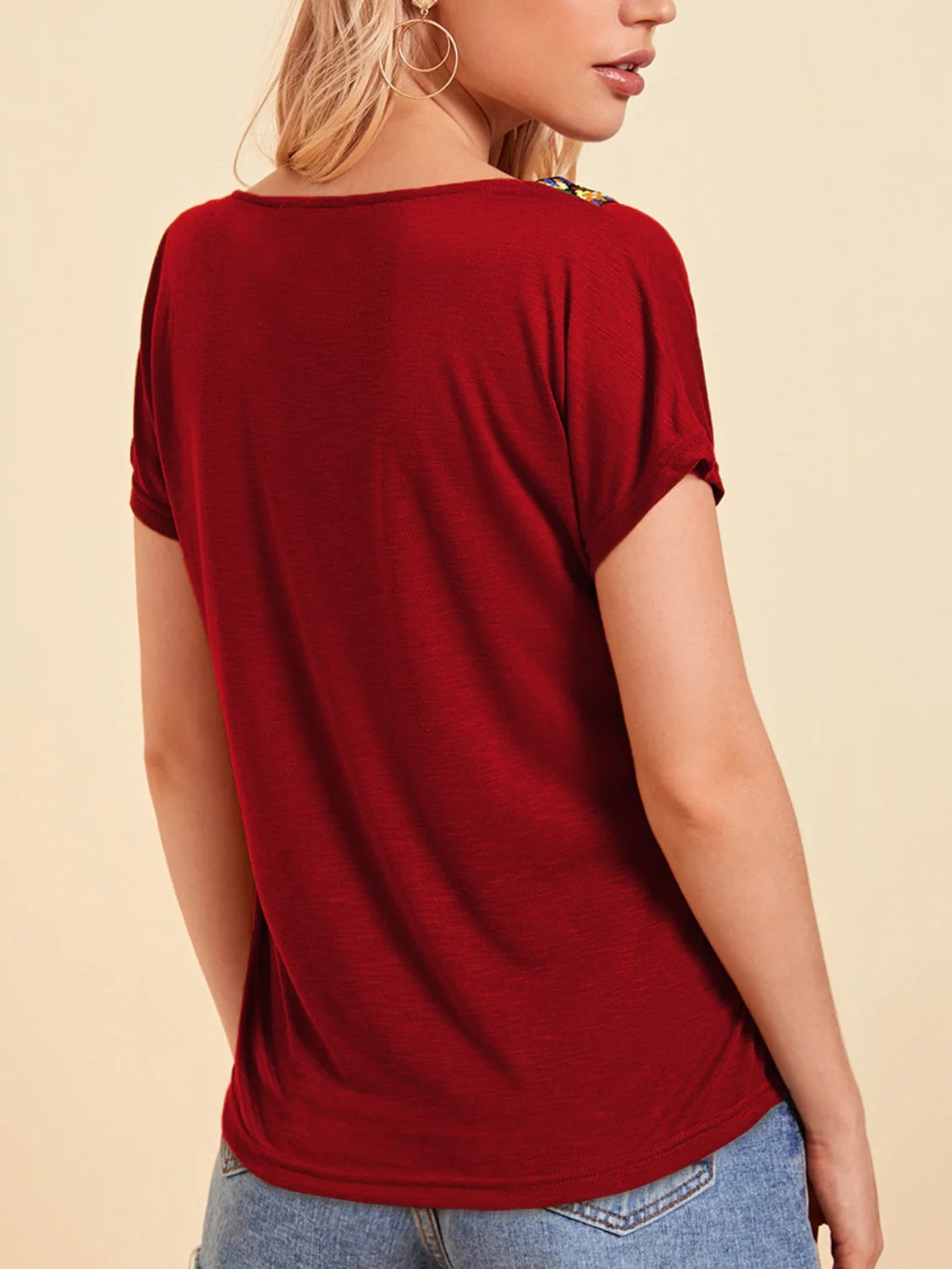 FAM-FAM V-Neck Short Sleeve T-Shirt - Image 2