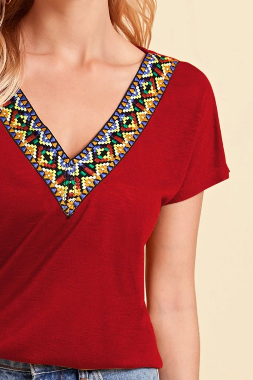 FAM-FAM V-Neck Short Sleeve T-Shirt - Image 3