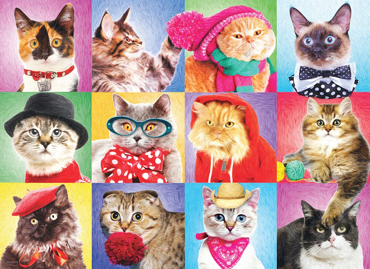 Family Oversize Puzzles - Silly Cats - Image 2