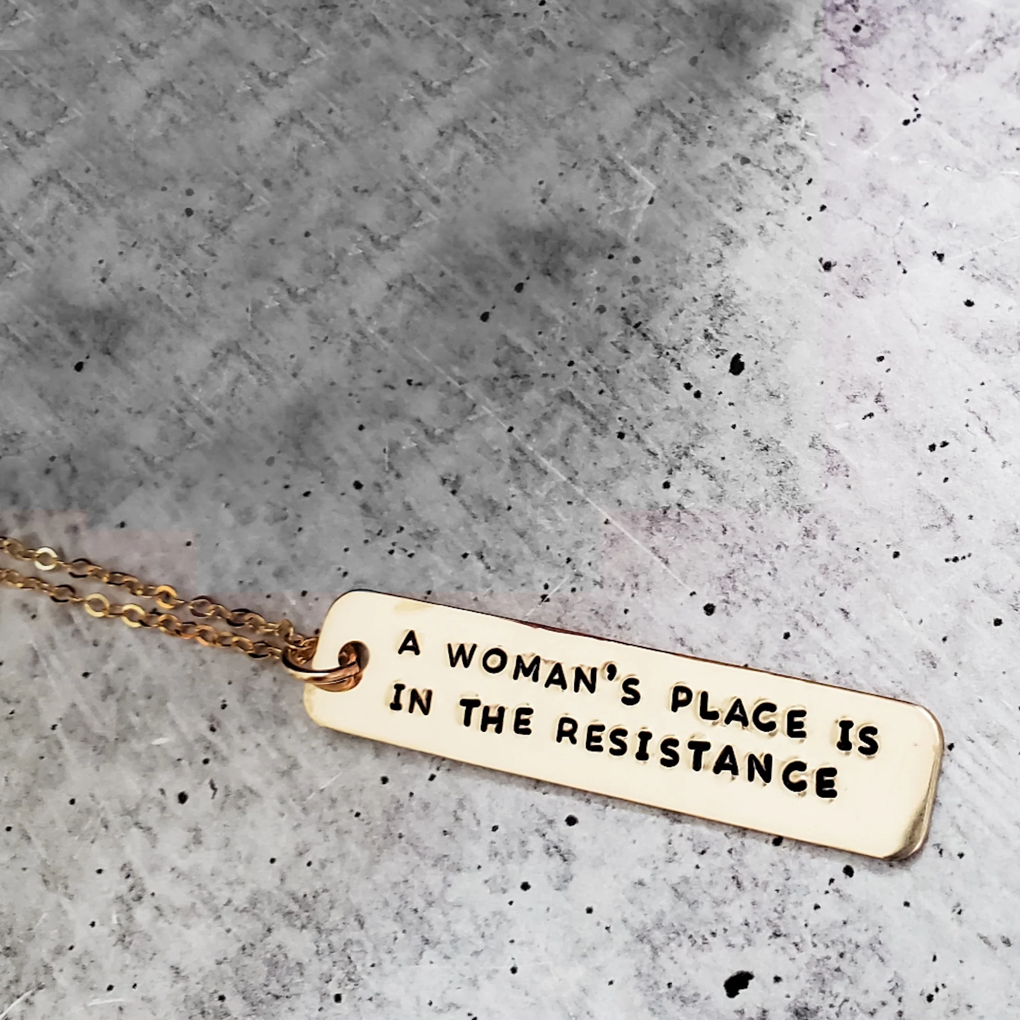 Feminist Vertical Bar Necklace by Salt and Sparkle - Image 2
