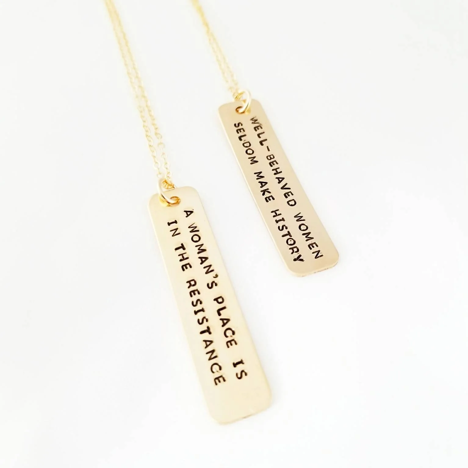 Feminist Vertical Bar Necklace by Salt and Sparkle - Image 4