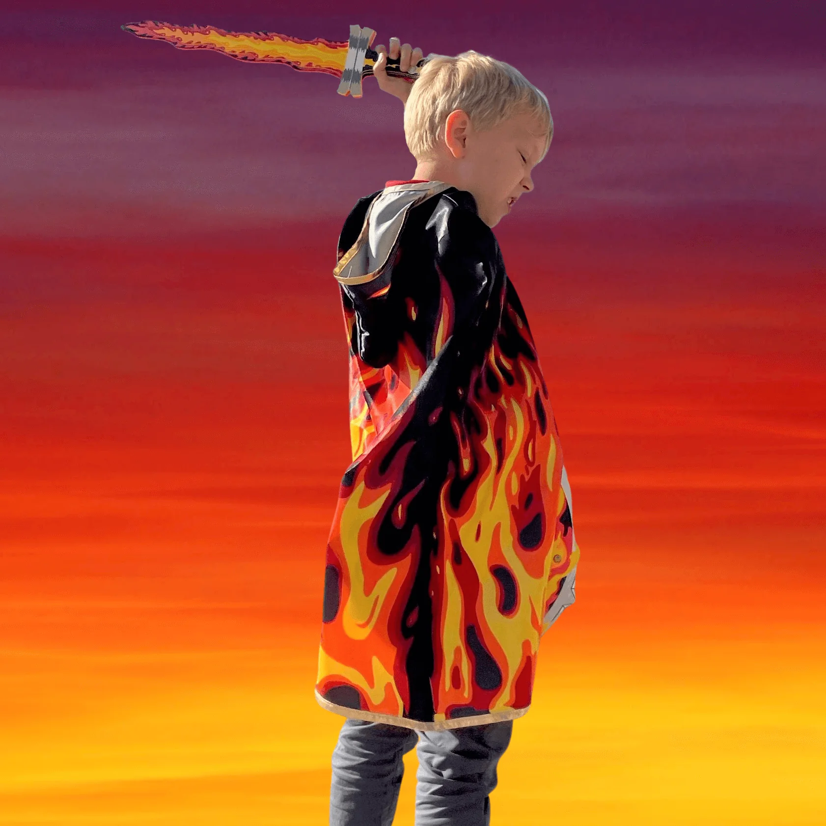 Flame Cape for Kid's Costume - Image 3