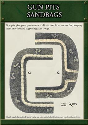 Flames of War: Sandbags - Gun Pit Markers - Image 2