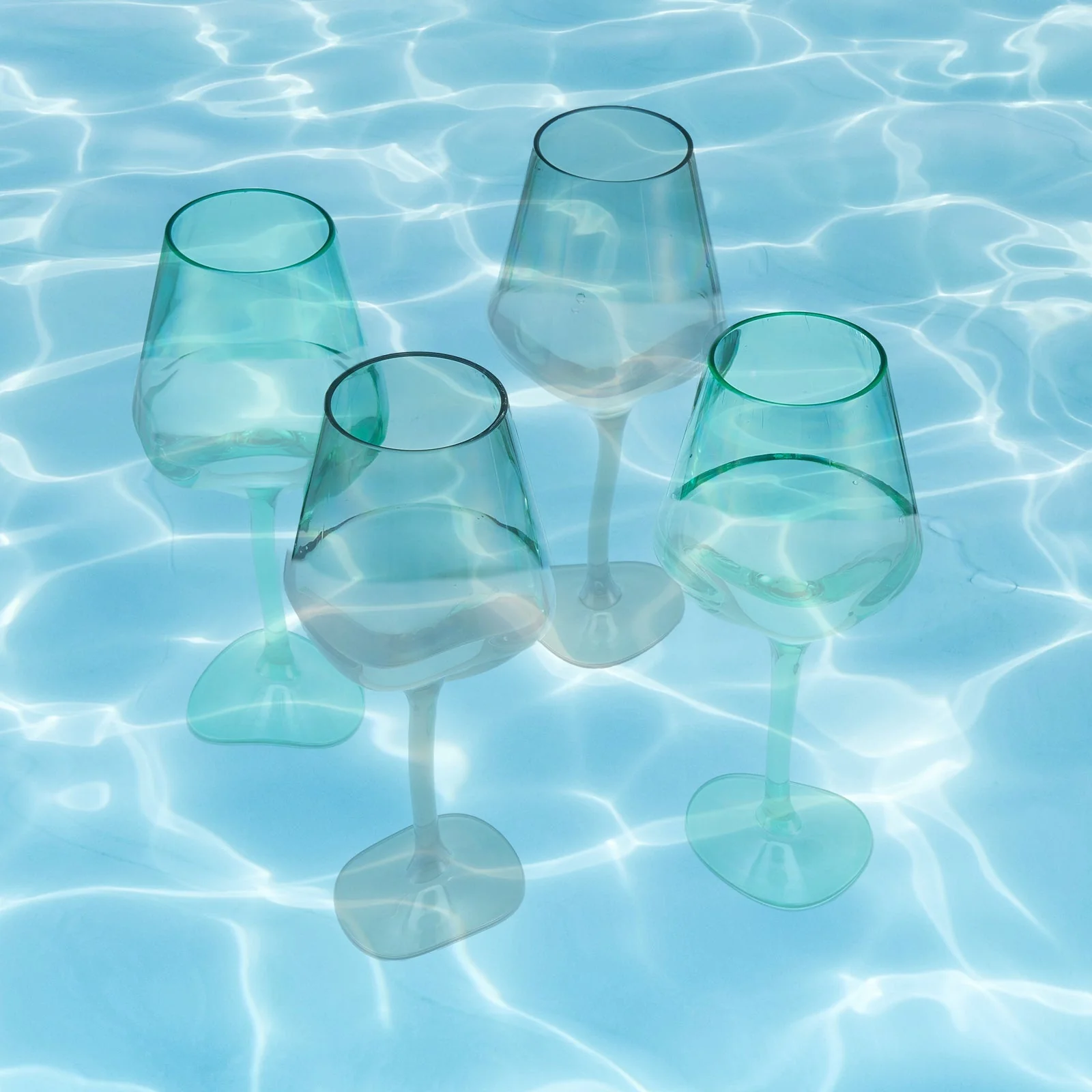 Floating Wine Glasses for Pool - Set of 2-15 OZ Shatterproof Poolside Wine Glasses, Tritan Plastic Reusable, Beach Outdoor Cocktail, Wine, Champagne, Water Glassware Spring Summer (Muted Green) by The Wine Savant - Image 2