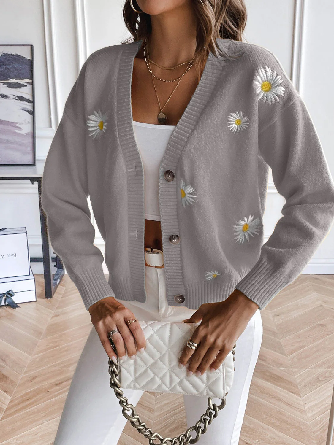 Floral Button Up Cardigan - Image 11