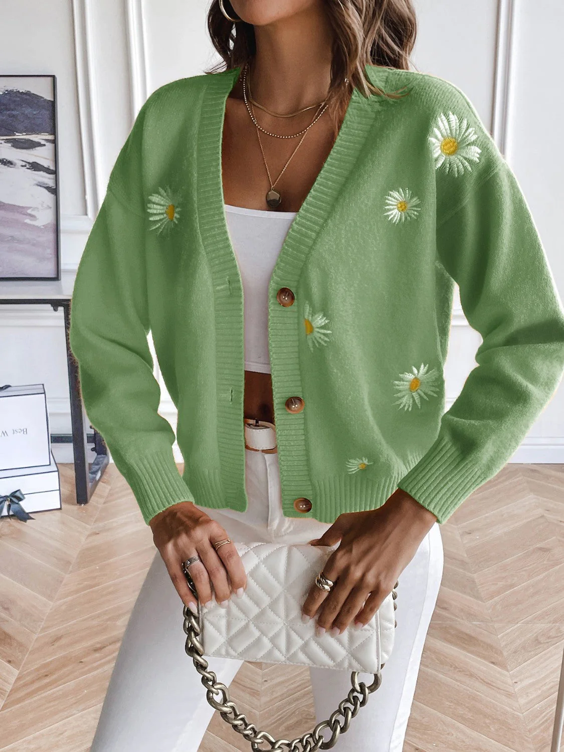 Floral Button Up Cardigan - Image 13