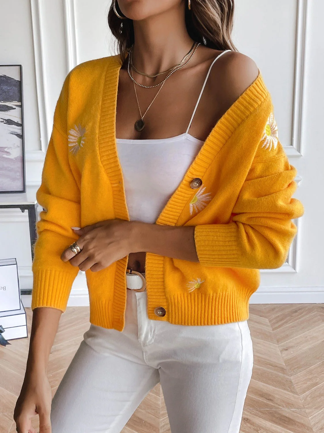 Floral Button Up Cardigan - Image 4