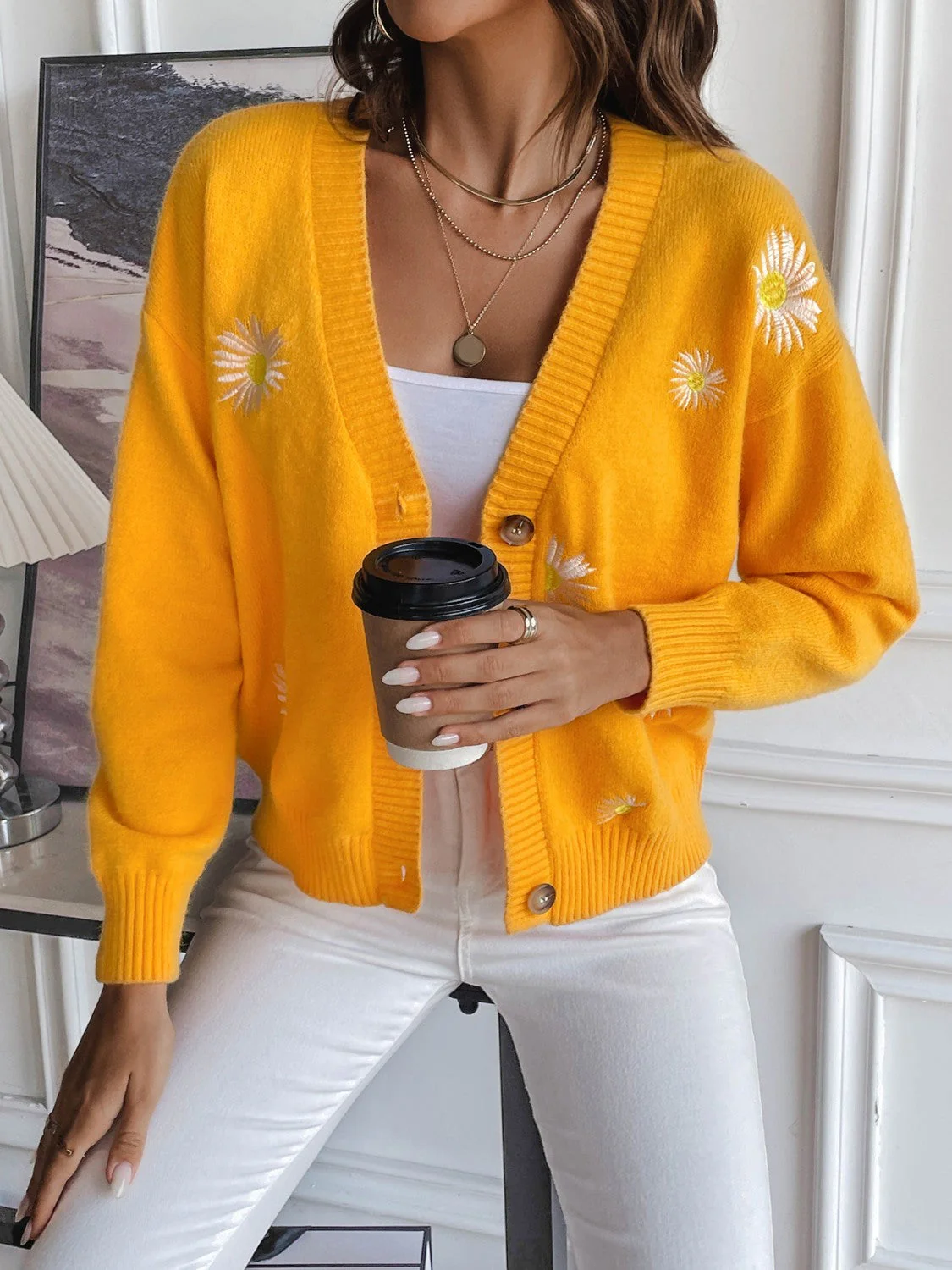 Floral Button Up Cardigan - Image 5