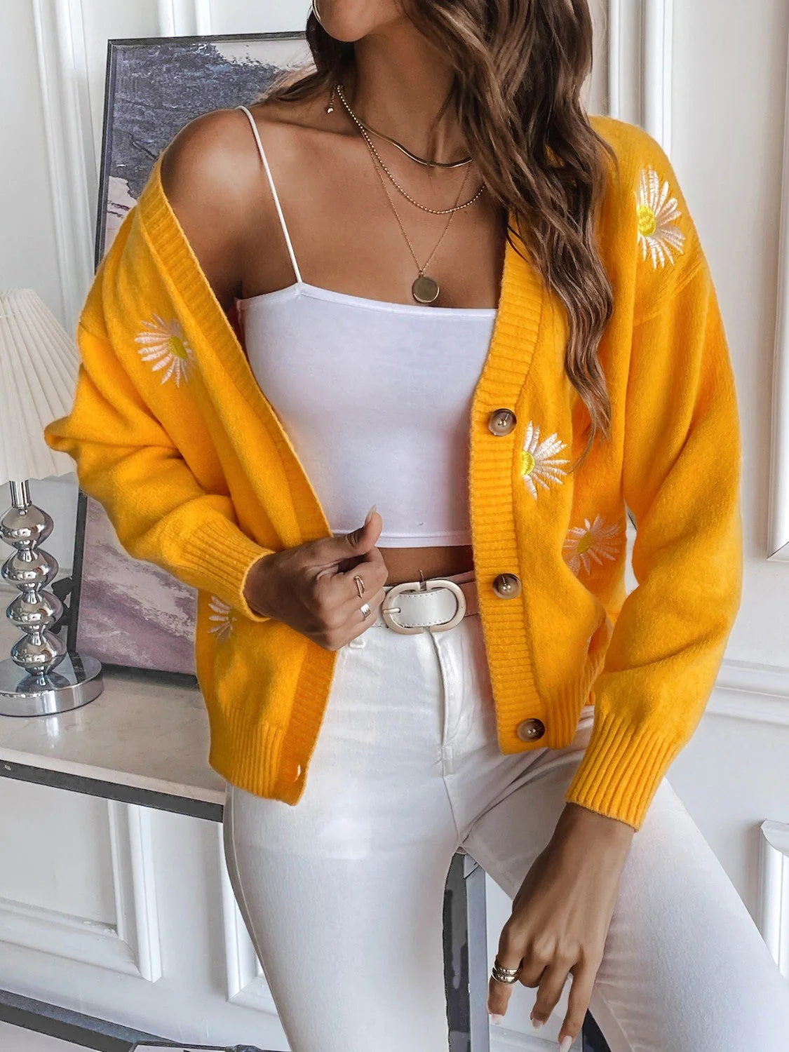 Floral Button Up Cardigan - Image 6