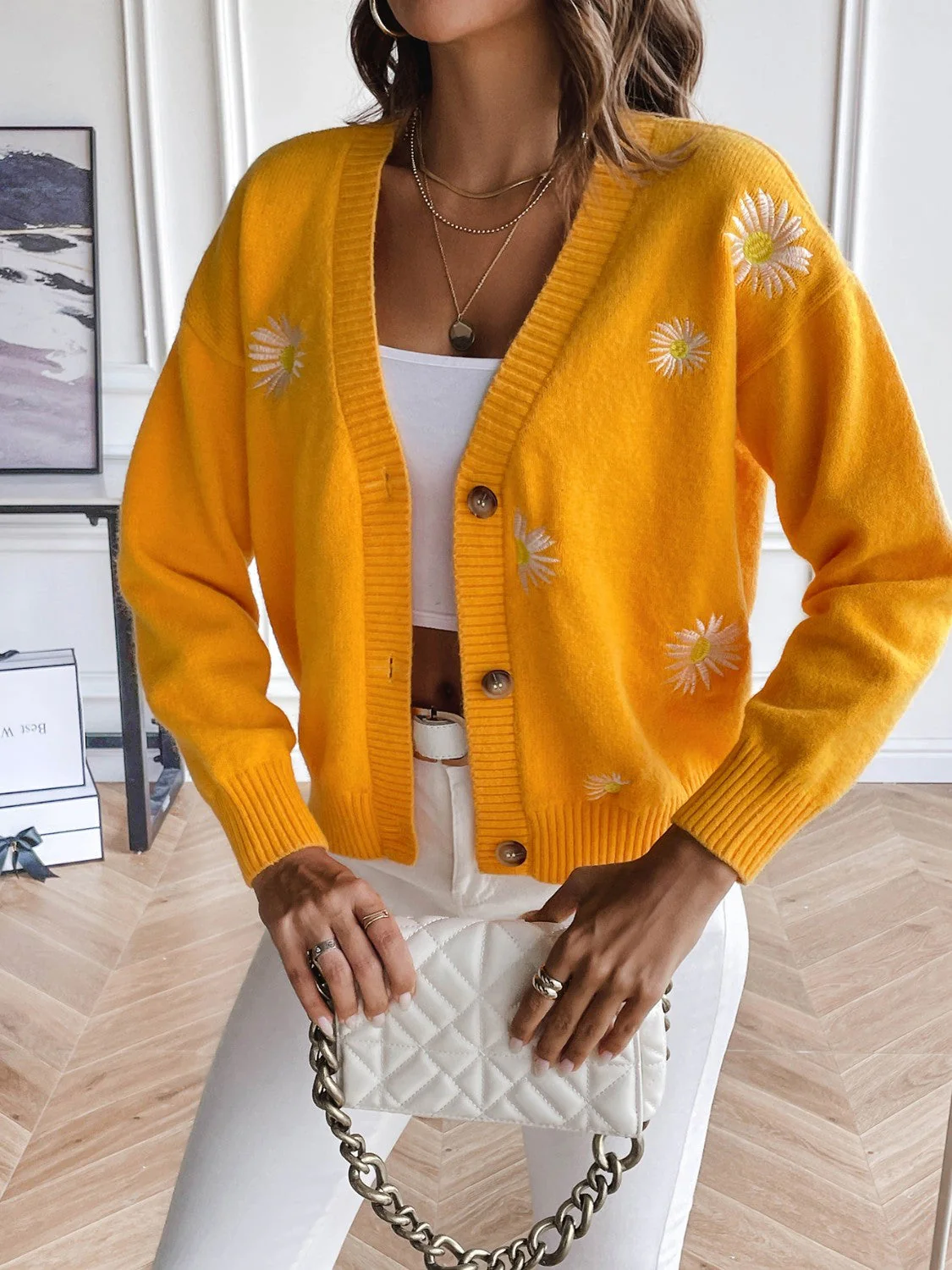 Floral Button Up Cardigan - Image 7