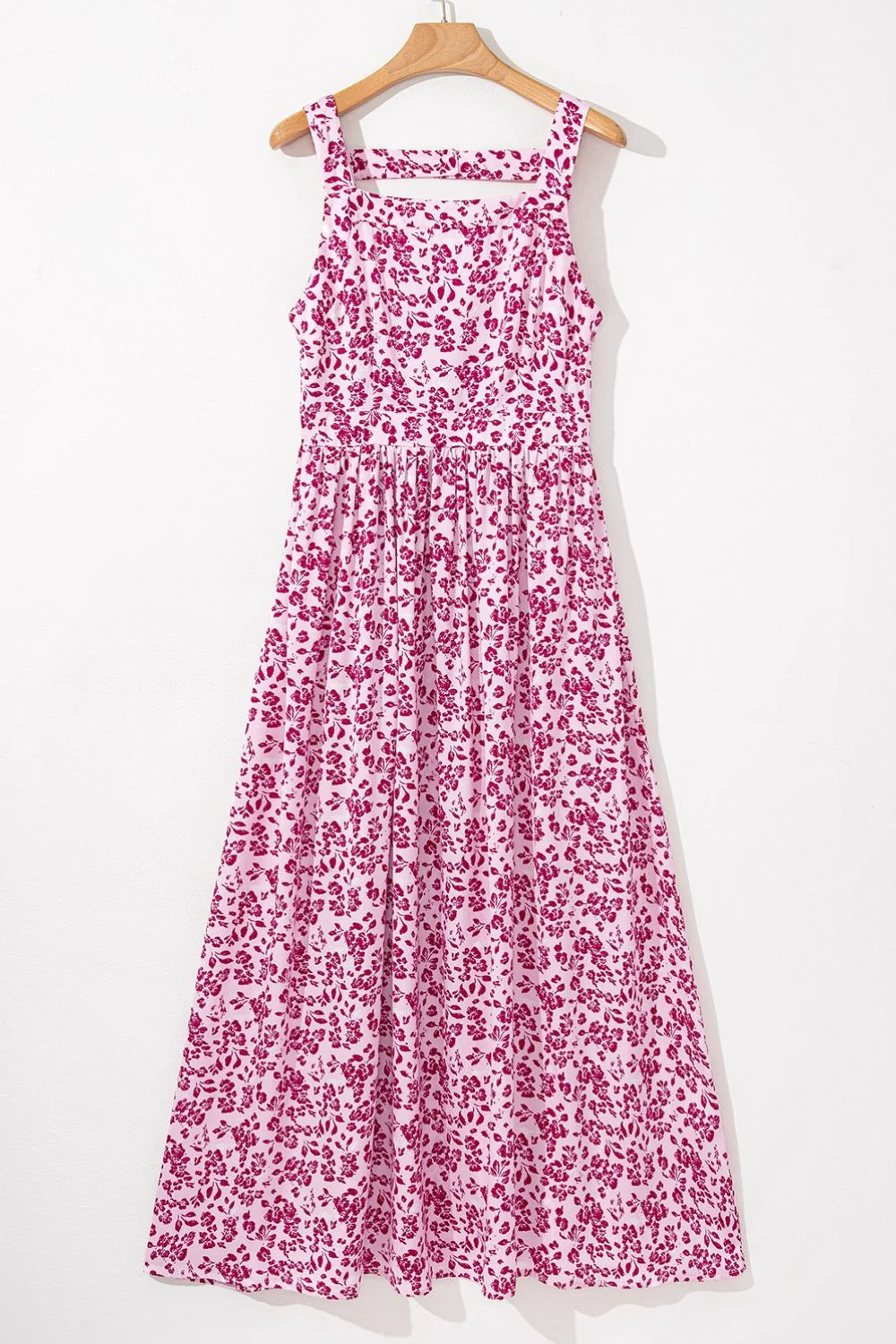 Floral Cutout Back Square Neck Maxi Dress - Image 5