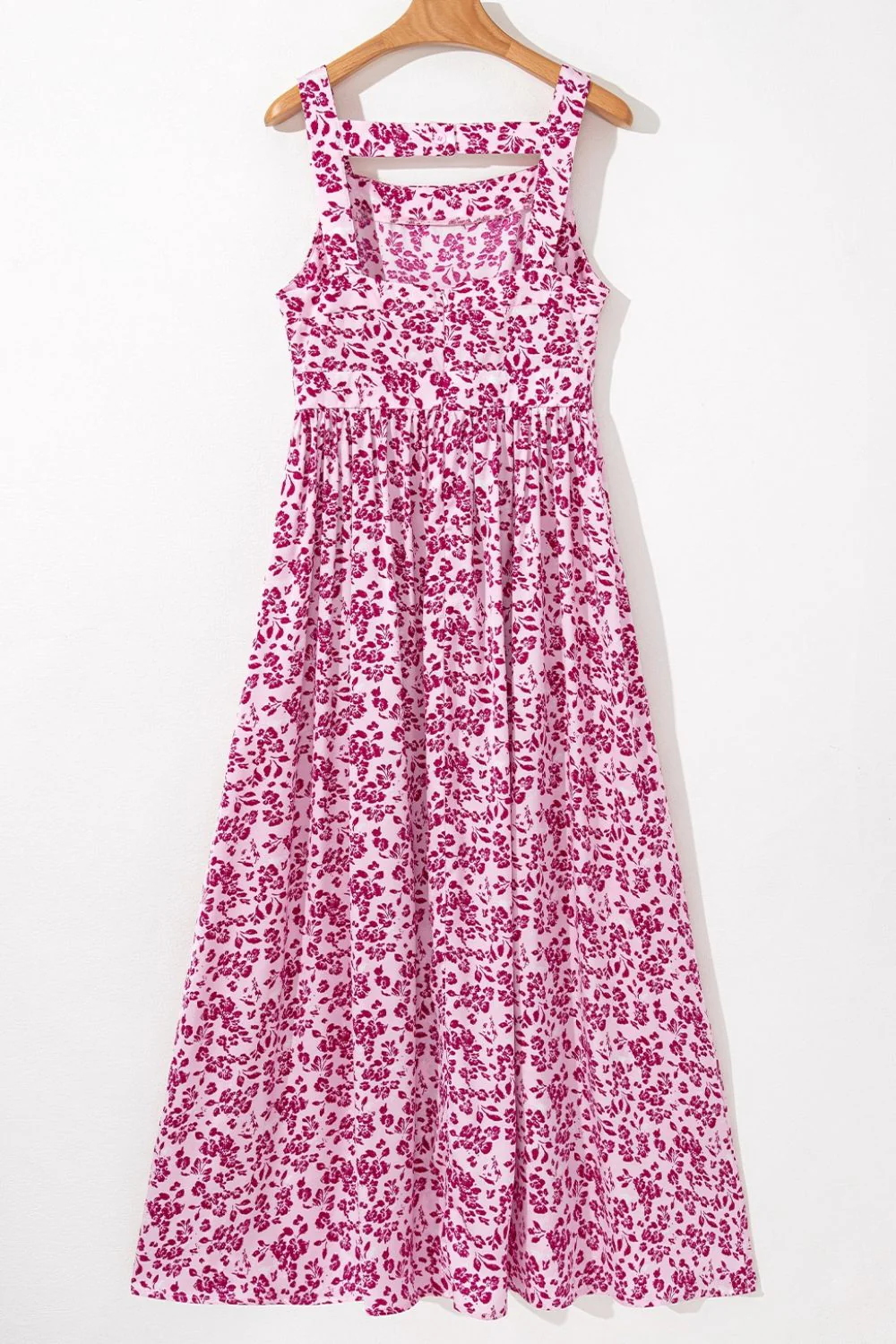Floral Cutout Back Square Neck Maxi Dress - Image 6