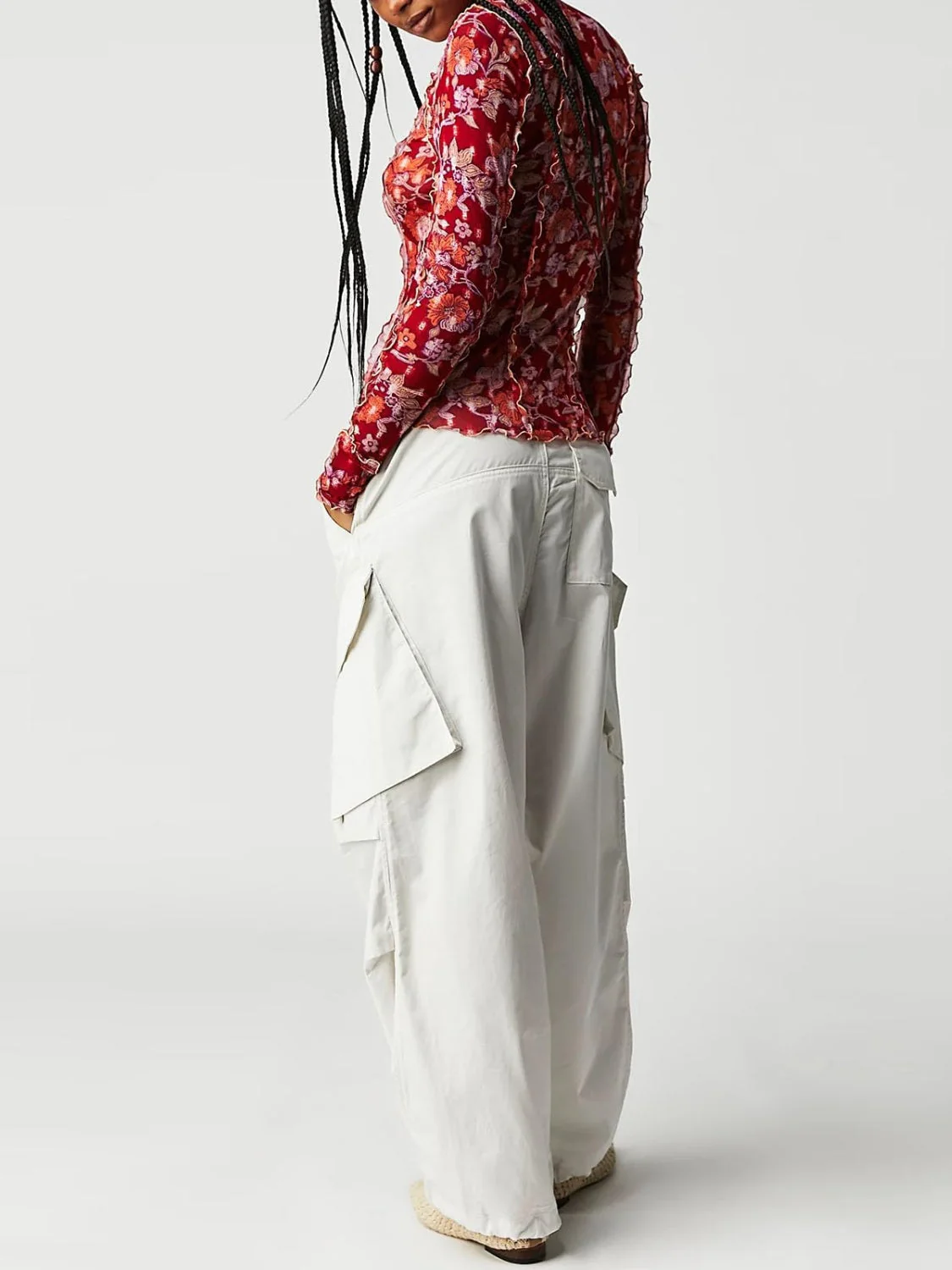 Floral Mock Neck Long Sleeve Top - Image 12