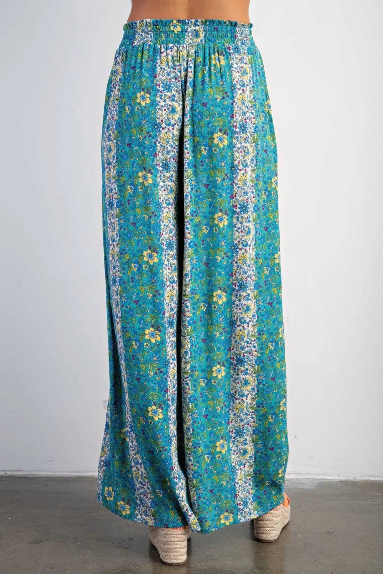Floral Print Gauze Palazzo Pants - Image 3