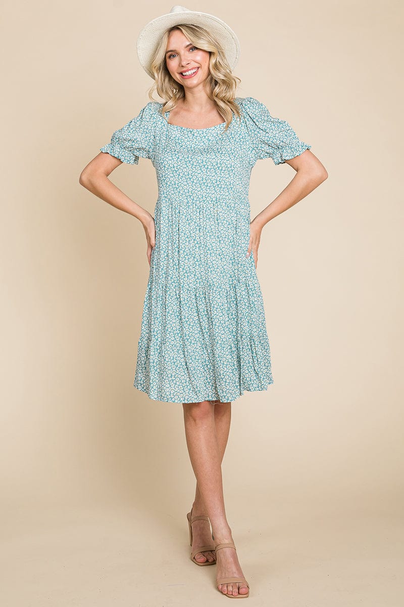 Floral Printed Square Neck Layered Dress by RolyPoly Apparel - Image 10