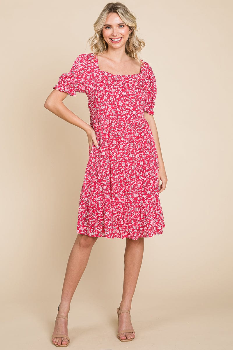 Floral Printed Square Neck Layered Dress by RolyPoly Apparel - Image 11