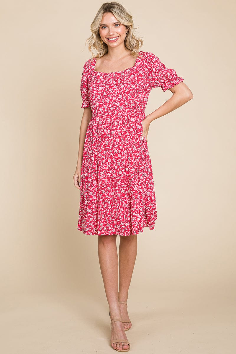 Floral Printed Square Neck Layered Dress by RolyPoly Apparel - Image 13