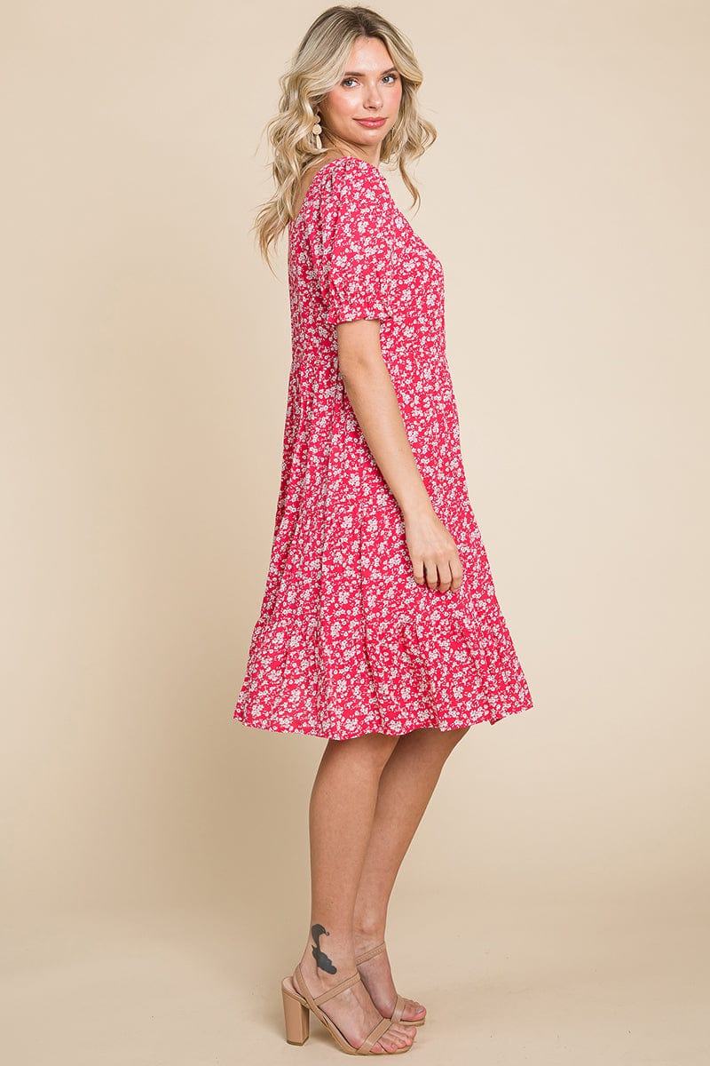 Floral Printed Square Neck Layered Dress by RolyPoly Apparel - Image 14