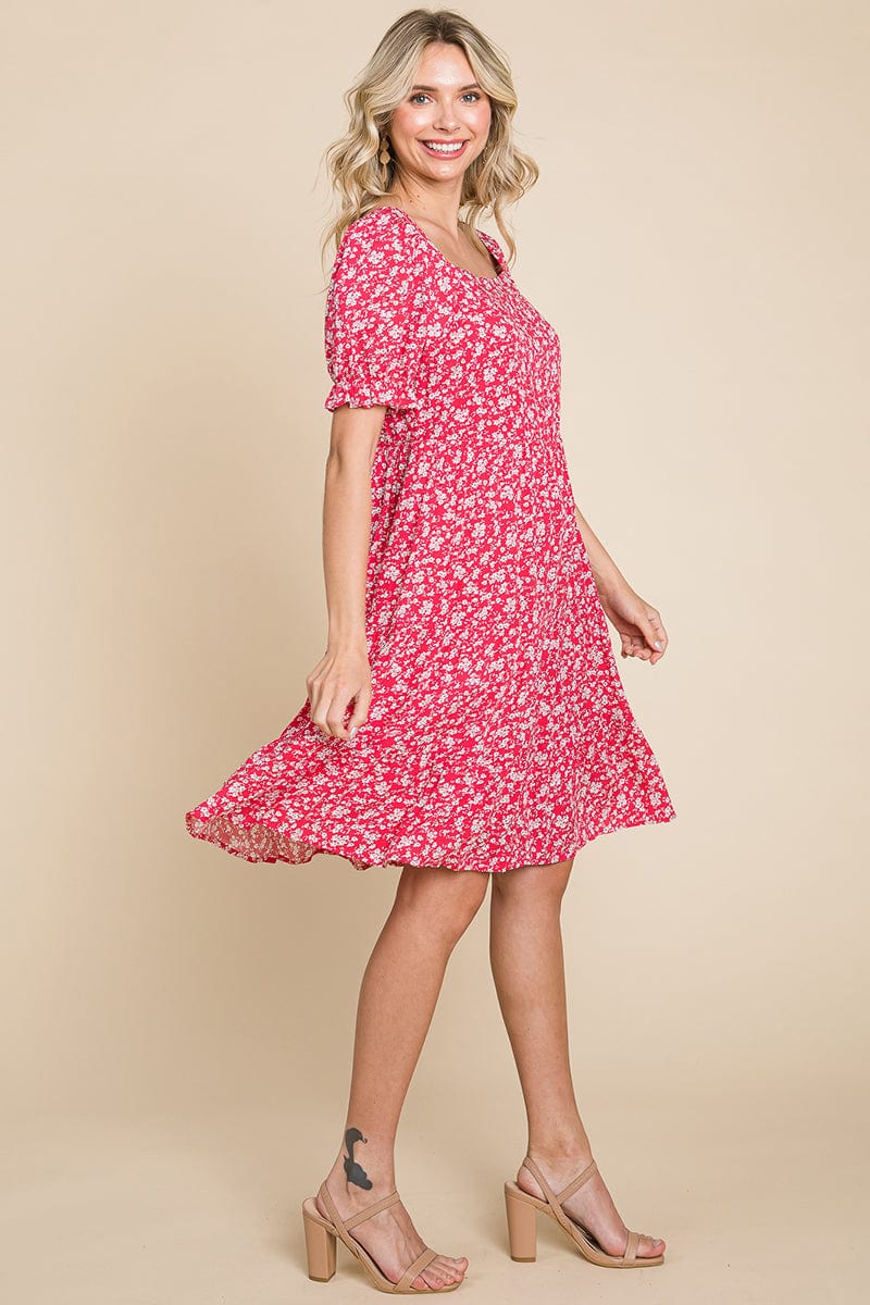 Floral Printed Square Neck Layered Dress by RolyPoly Apparel - Image 15