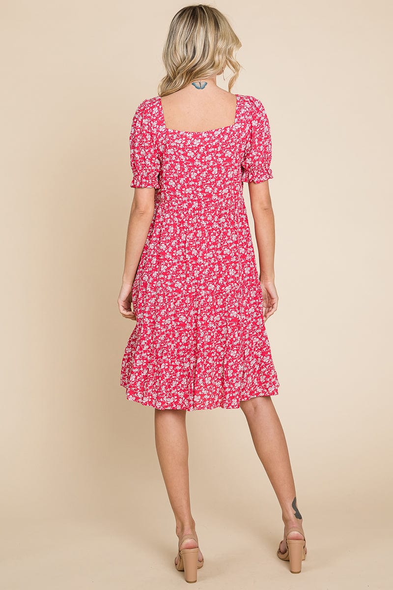 Floral Printed Square Neck Layered Dress by RolyPoly Apparel - Image 16