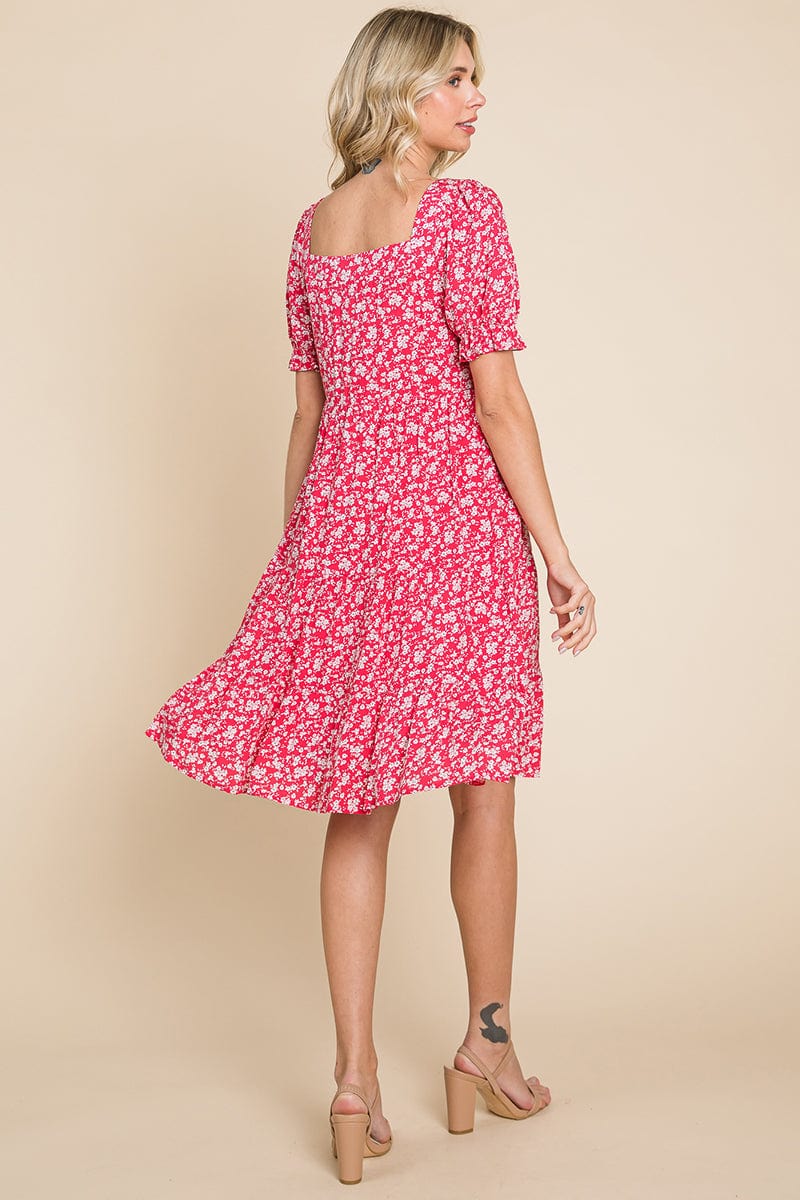 Floral Printed Square Neck Layered Dress by RolyPoly Apparel - Image 17