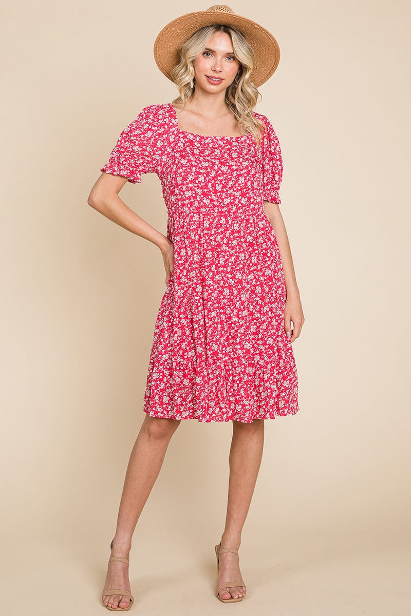 Floral Printed Square Neck Layered Dress by RolyPoly Apparel - Image 18