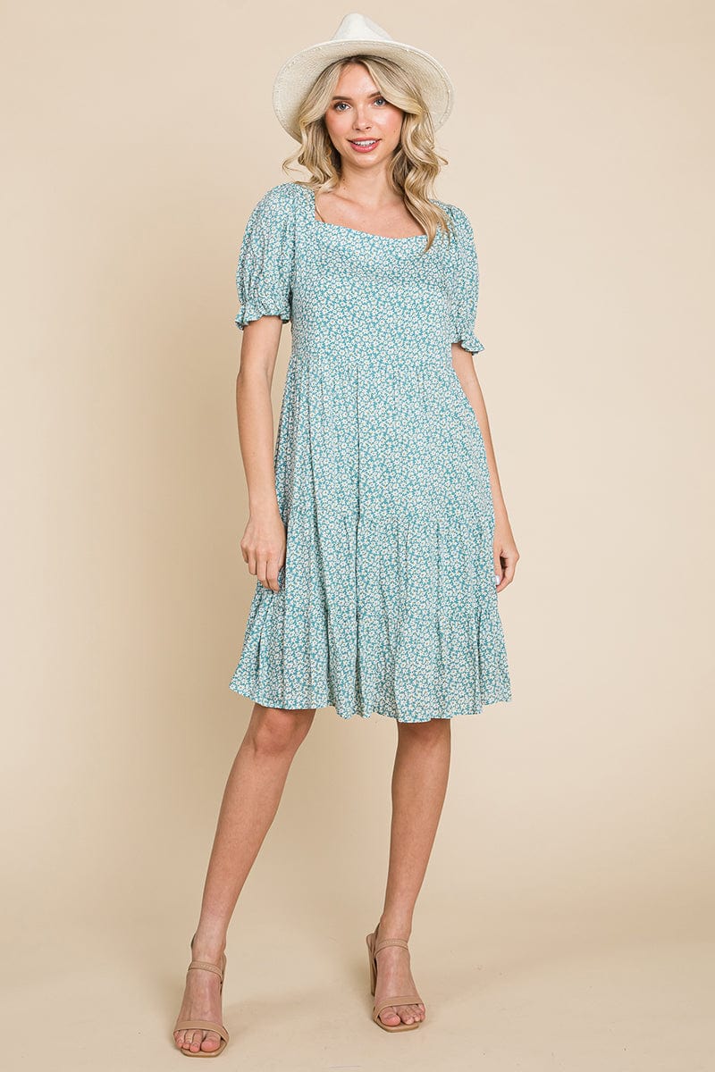 Floral Printed Square Neck Layered Dress by RolyPoly Apparel - Image 2