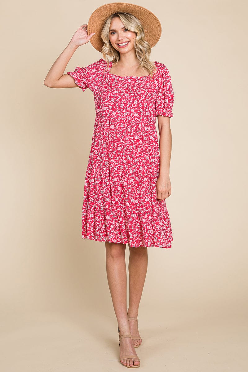 Floral Printed Square Neck Layered Dress by RolyPoly Apparel - Image 20