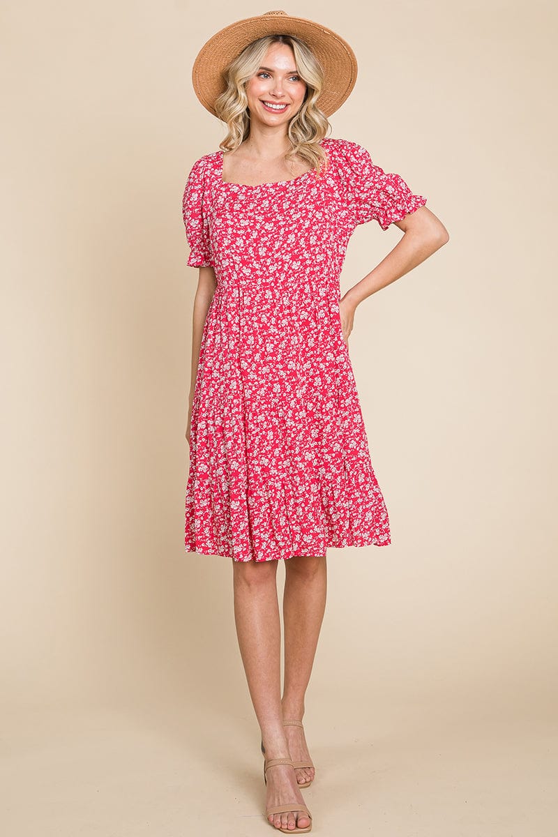 Floral Printed Square Neck Layered Dress by RolyPoly Apparel - Image 21