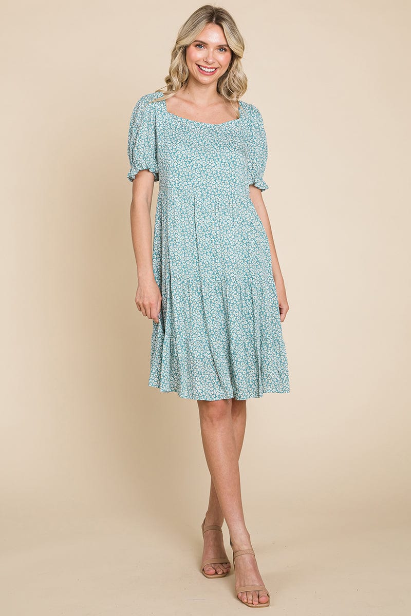 Floral Printed Square Neck Layered Dress by RolyPoly Apparel - Image 3