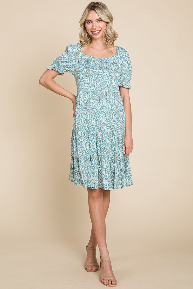 Floral Printed Square Neck Layered Dress by RolyPoly Apparel - Image 4
