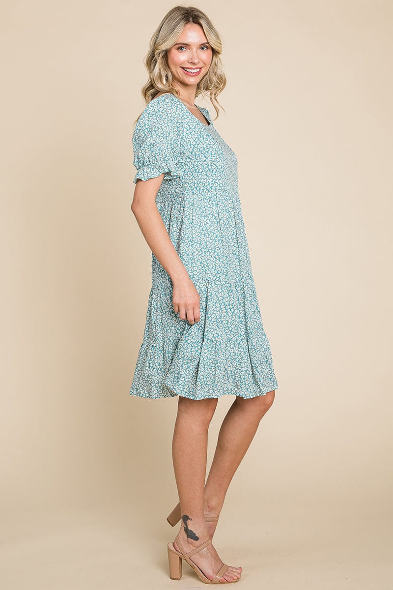 Floral Printed Square Neck Layered Dress by RolyPoly Apparel - Image 6