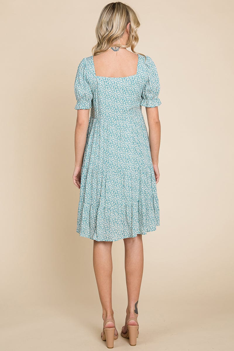 Floral Printed Square Neck Layered Dress by RolyPoly Apparel - Image 7