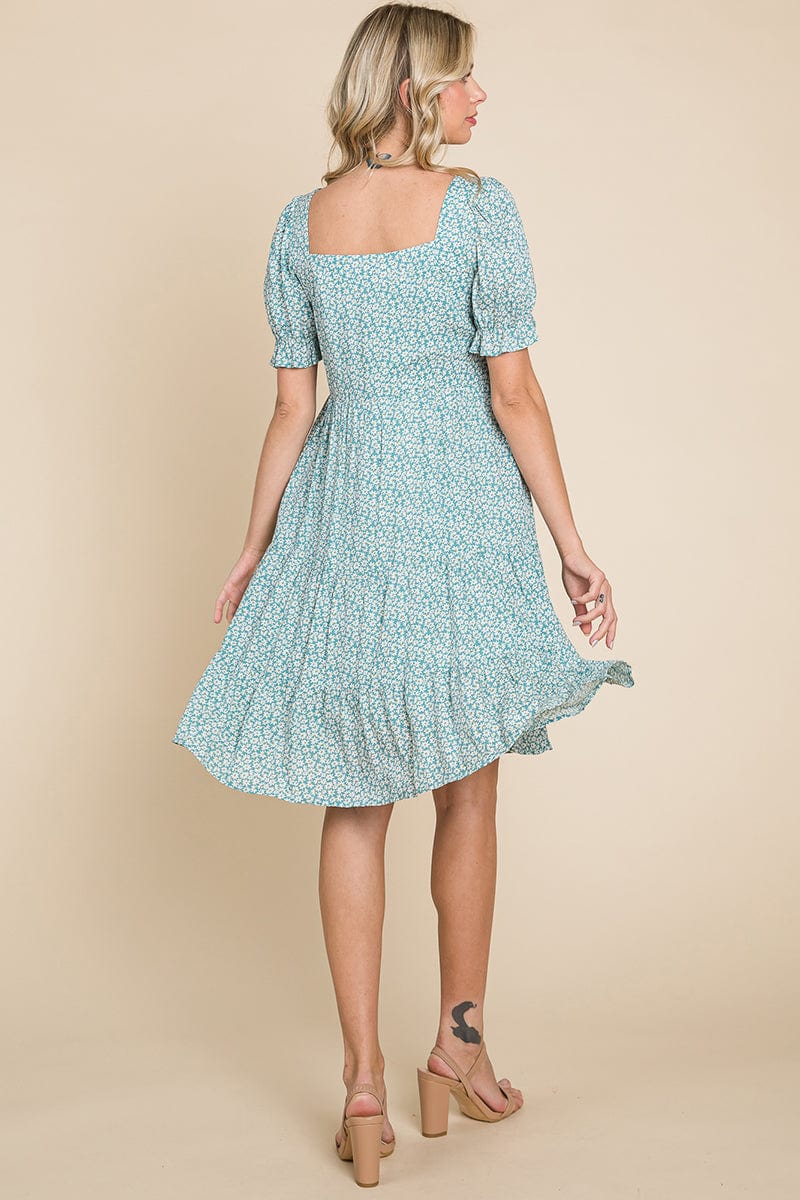 Floral Printed Square Neck Layered Dress by RolyPoly Apparel - Image 8